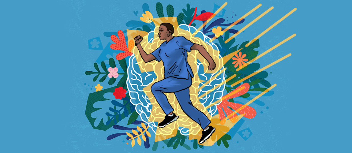 Illustration of a man running.