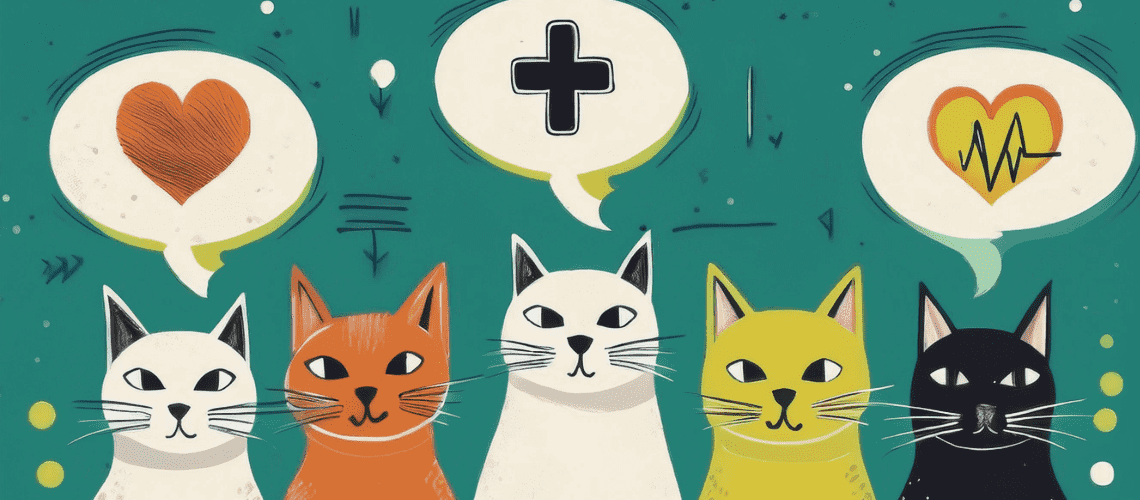 Illustration of cats talking