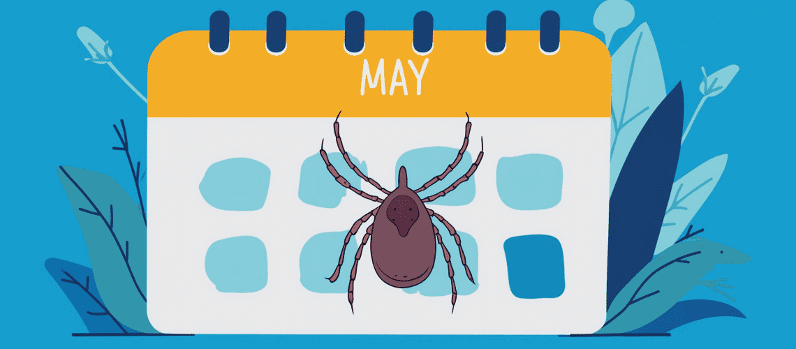 Illustration of a tick on a calendar.