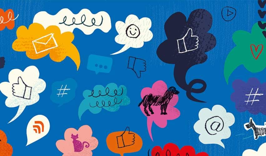 Illustration of social media actions.
