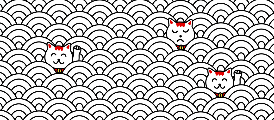 Illustration of cats in maze.