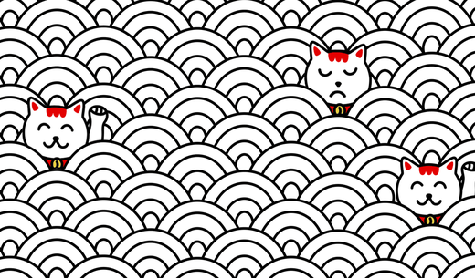 Illustration of cats in maze.