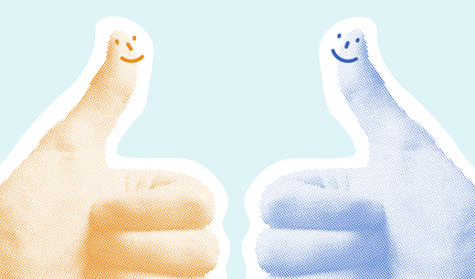 Illustration of two thumbs up.