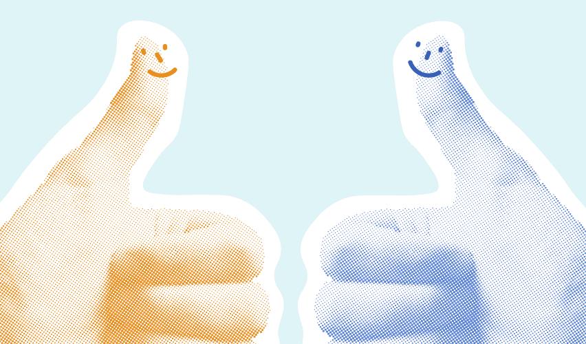 Illustration of two thumbs up.