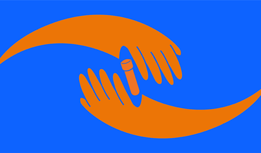 Illustration of 2 hands.