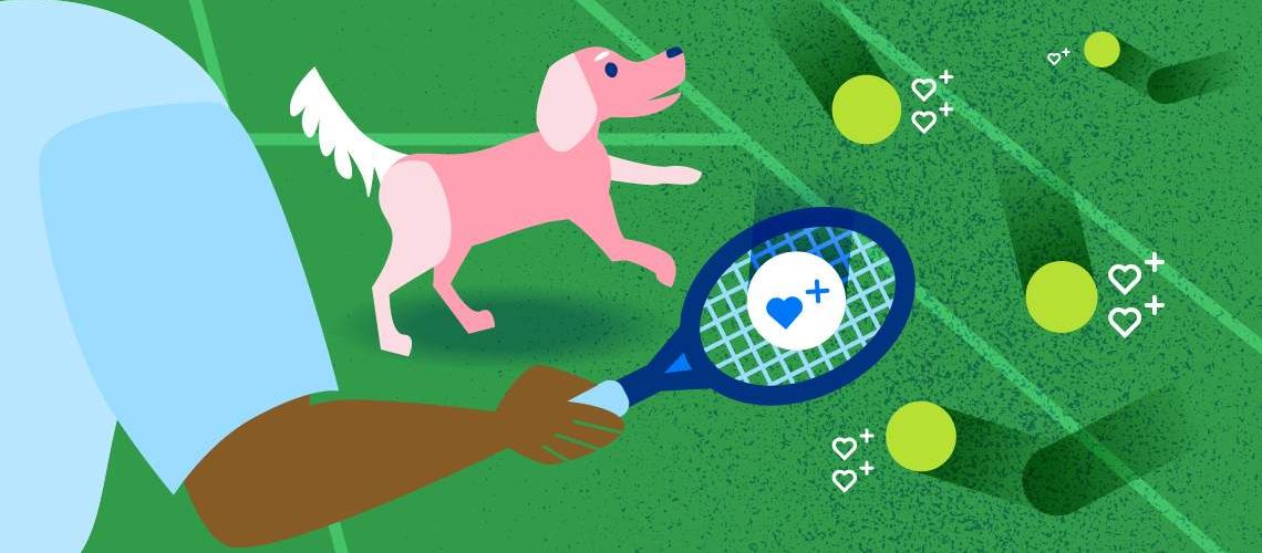 Illustration of tennis court.