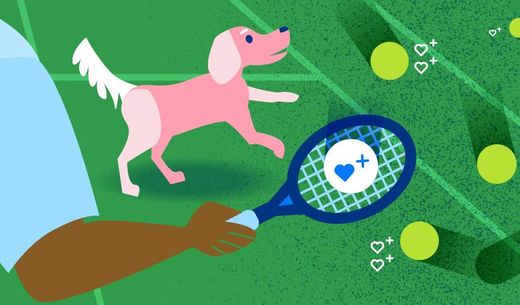 Illustration of tennis court.