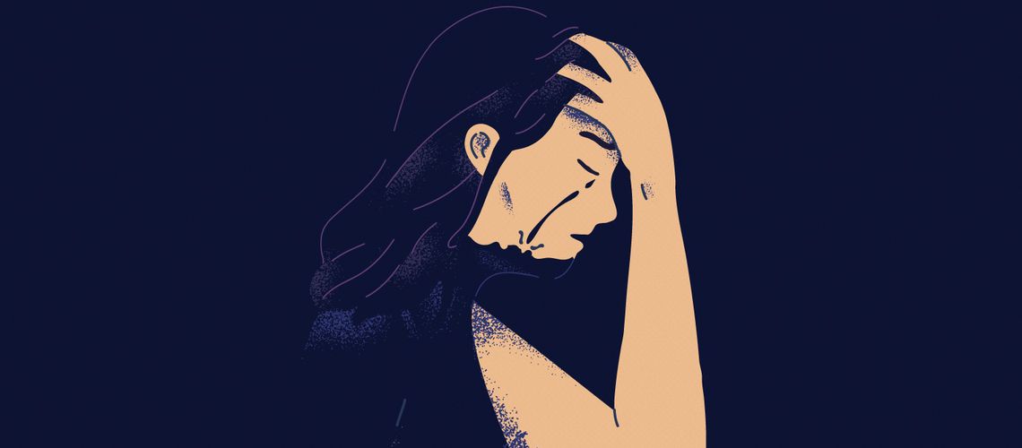 Illustration of an upset woman.