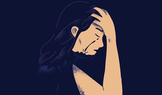 Illustration of an upset woman.