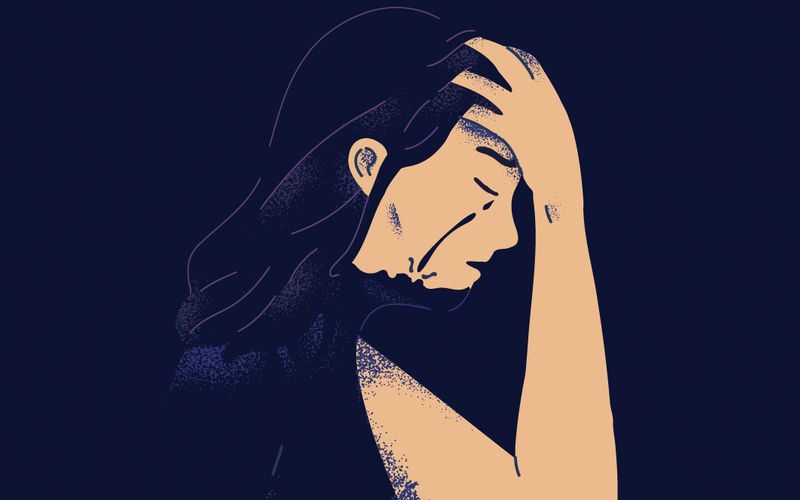 Illustration of an upset woman.