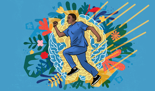 Illustration of a man running.