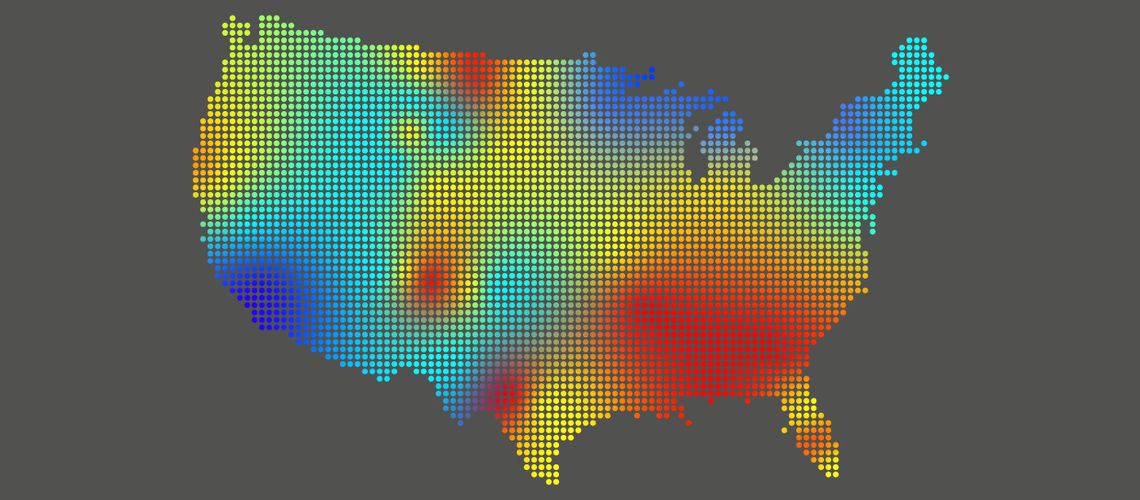 Illustration of a map of the United States