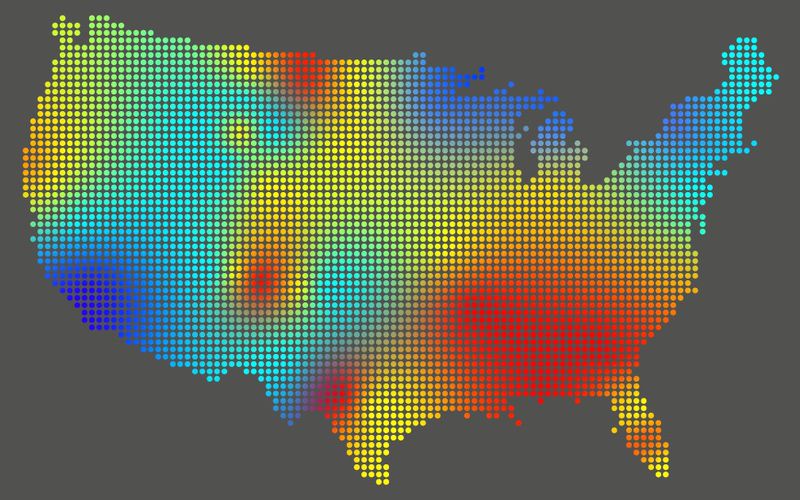 Illustration of a map of the United States