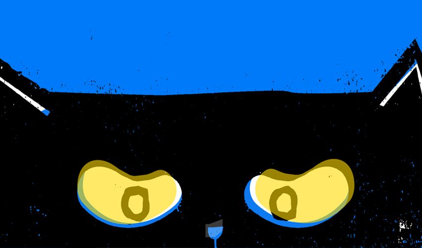 Illustration of a cat head.
