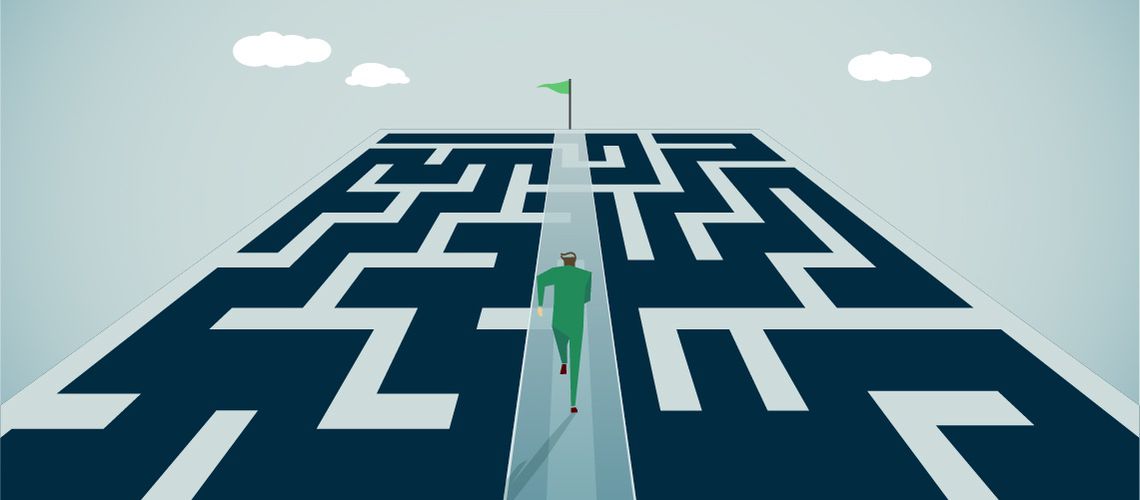 Illustration of a person in a maze.