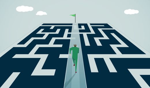 Illustration of a person in a maze.