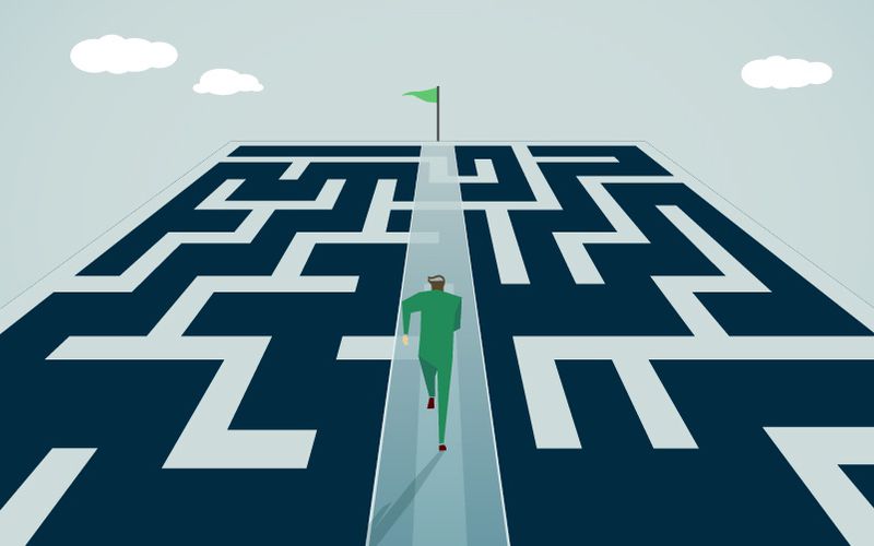 Illustration of a person in a maze.