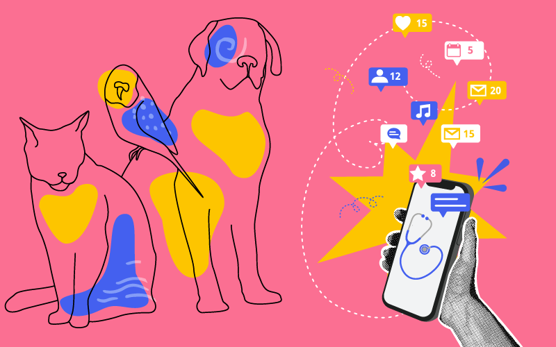 Illustration of a social media post.