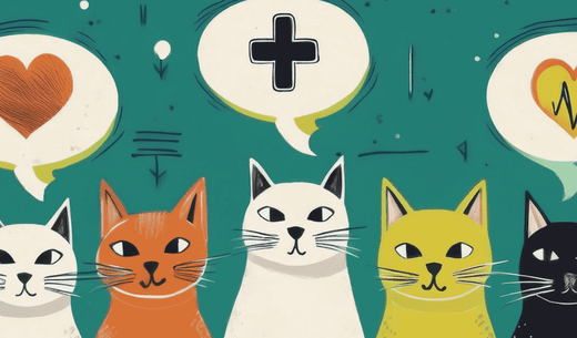 Illustration of cats talking