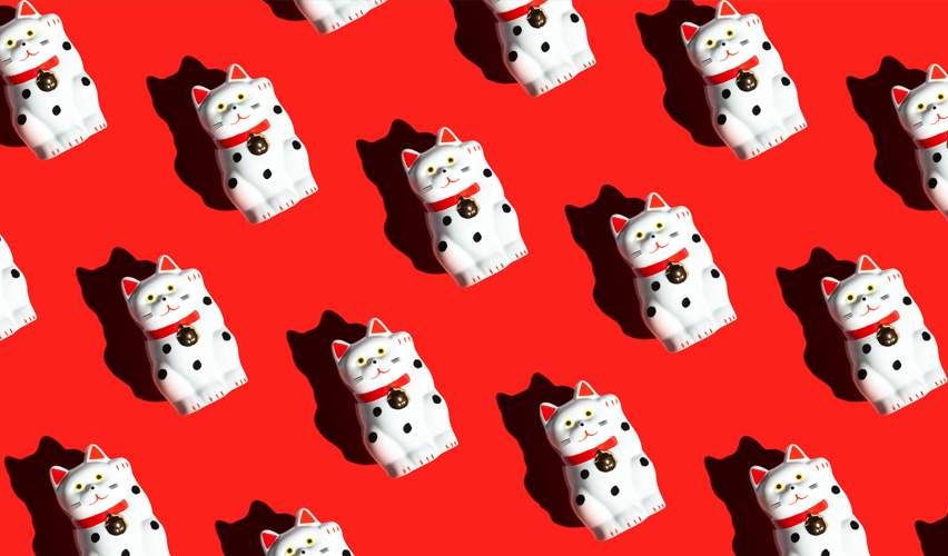 Illustration of little cat clocks.